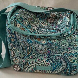 Vera Bradley Turquoise Daisy Dot Paisley lunch bag